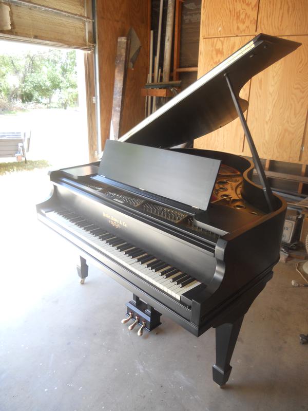 Hallet Davis & Co. grand piano with a polished finish.